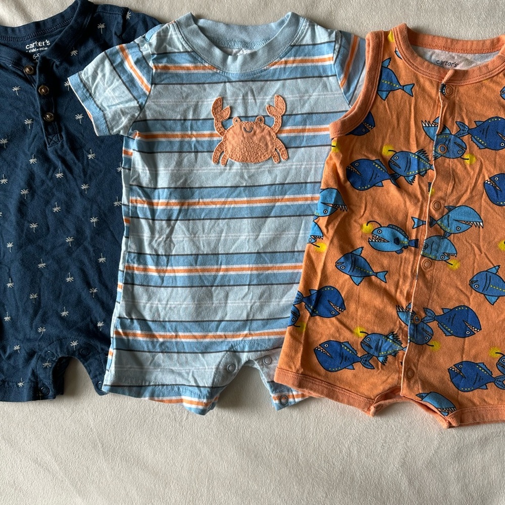 Carter's Kids One Piece Set - Blue, Orange, Navy